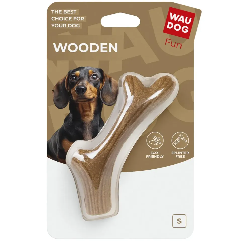 Фото Іграшка для собак WAUDOG Fun Wooden Ріг жувальний, S, 14 см купити за ціною ₴245.00
