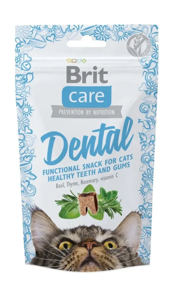 Фото Бріт Кеа для котів Brit Care Cat Snack Dental для здоров'я зубів у котів з індичкою купити за ціною ₴129.00