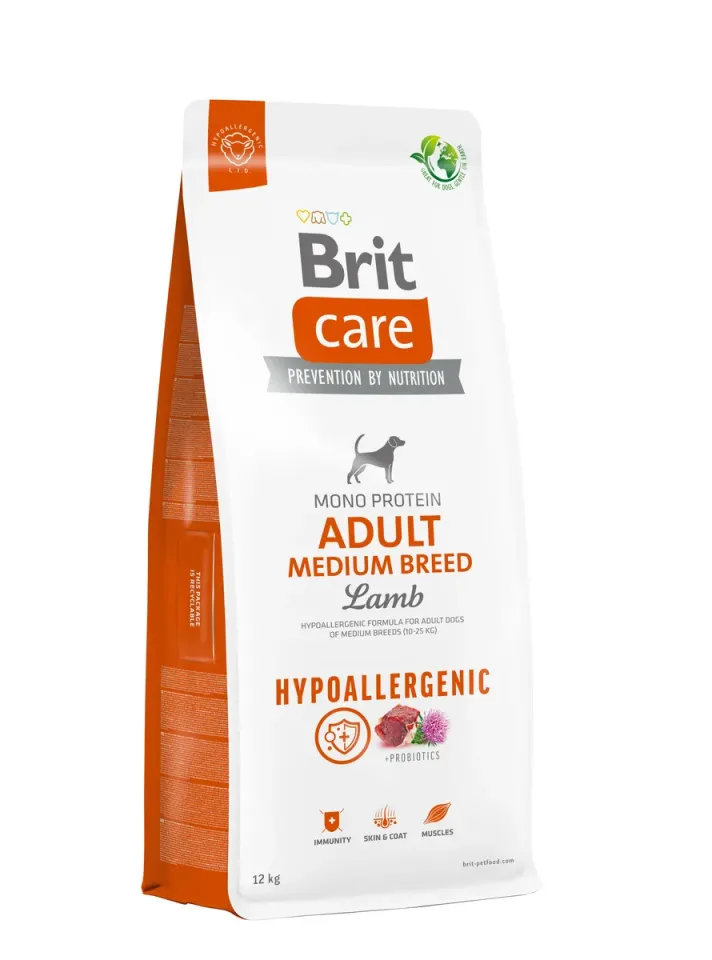 Фото Бріт Кеа для собак Бріт Кеа Гіпоалергенний Корм для собак Brit Care Dog Hypoallergenic Adult Medium Breed з ягням купити за ціною ₴4299.00