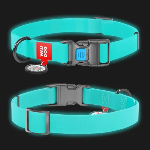 Нашийник для собак водостійкий WAUDOG Waterproof c QR паспортом, світонакоплювальний, пластикова пряжка-фастекс, Ш 15 мм, Дов 25-35 см купити за ціною ₴263.00