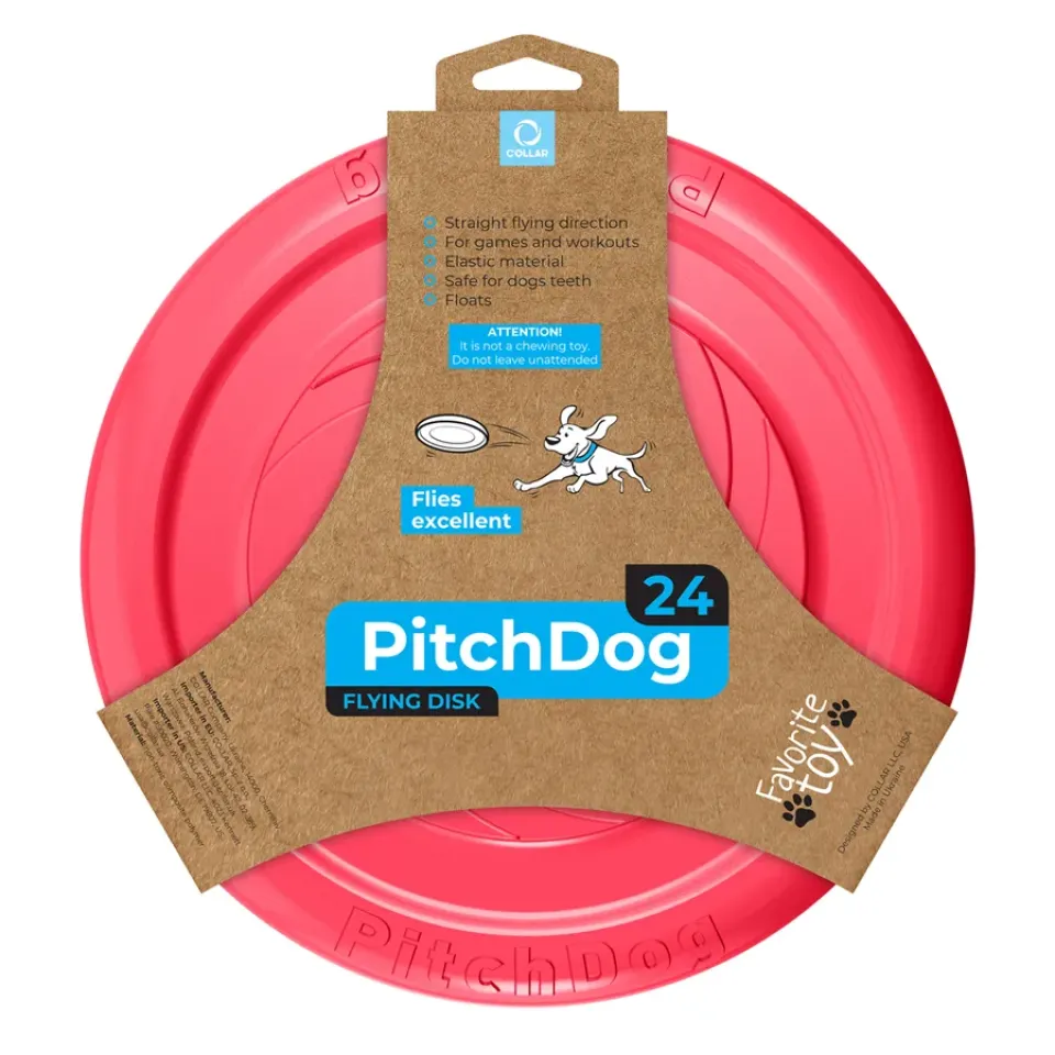 Фото Ігрова тарілка для апортировки PitchDog, діаметр 24 см рожевий купити за ціною ₴396.00