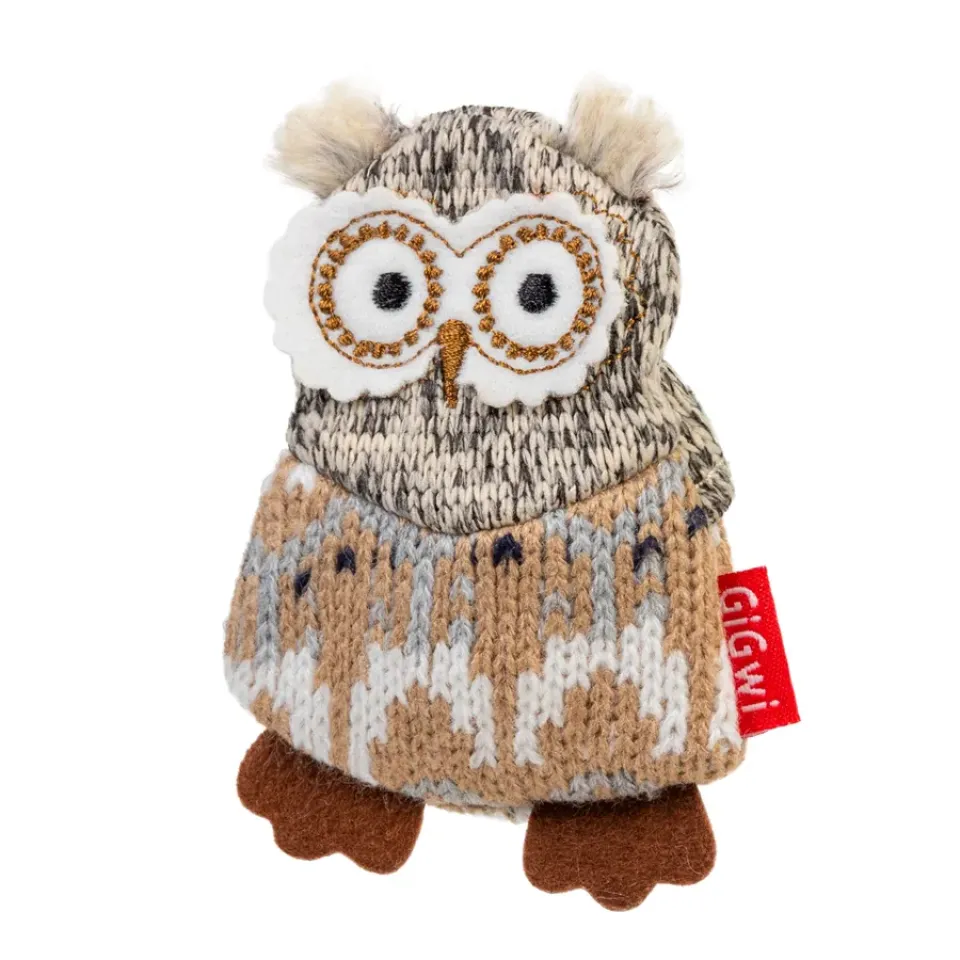 Фото Іграшка для собак Сова з пищалкою GiGwi Plush, текстиль, 10 см купити за ціною ₴221.00