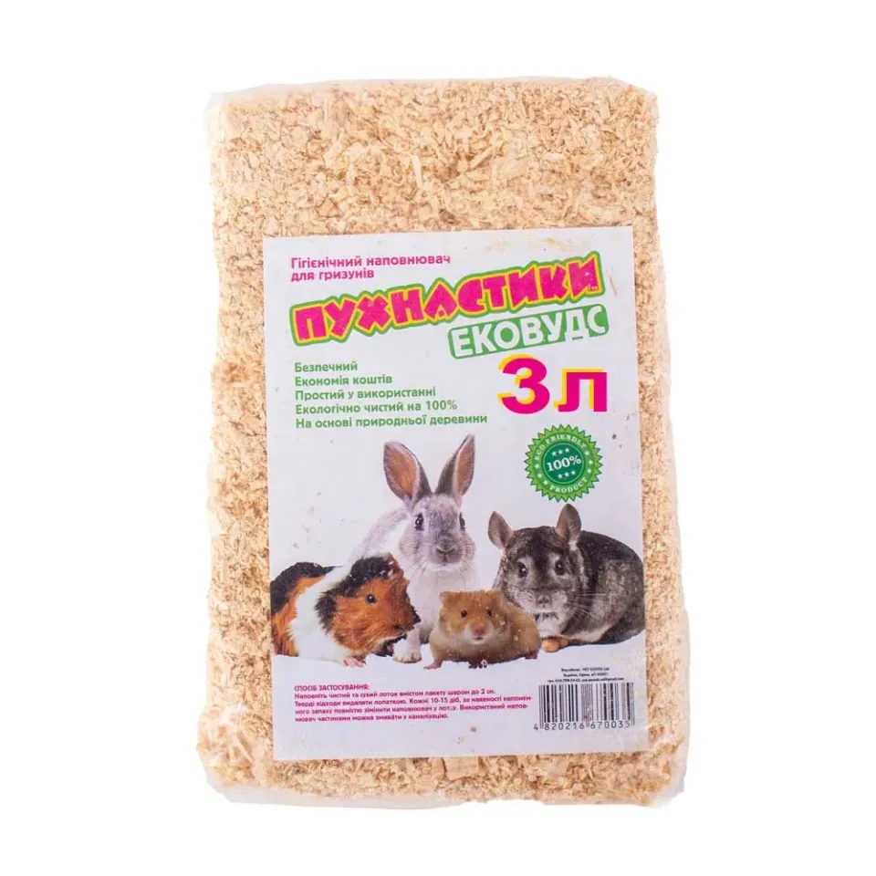 Фото Тирса з дерева для гризунів "Пухнастики" купити за ціною ₴18.00