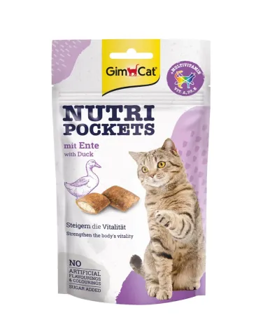 ДжимКет Нутрі Покетс для котів  Вітамінні ласощі GimCat Nutri Pockets з качкою, 60г купити за ціною ₴121.00