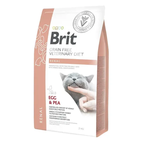 Корм Brit VetDiets Бріт сухий дієтичний беззерновий для котів з хронічною нирковою недостатністю 2кг купити за ціною ₴1459.00