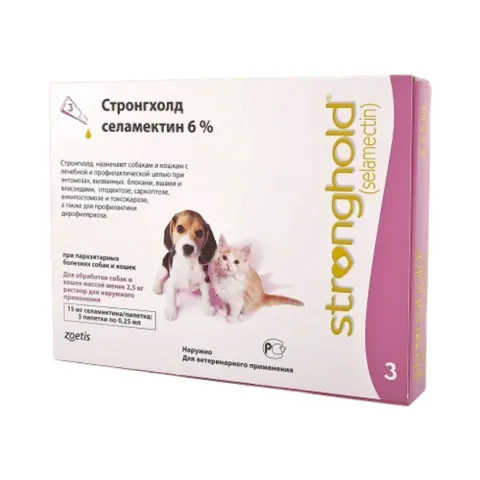 Стронгхолд 6% для кошенят та цуценят, 1 піпетка до 2.5 кг купити за ціною ₴301.00