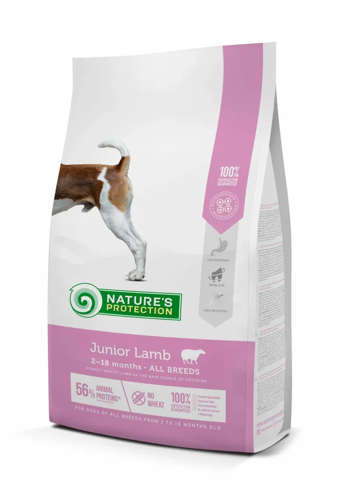 Фото Сухий корм для собак всіх порід Nature's Protection Junior Lamb All breeds купити за ціною ₴2616.00