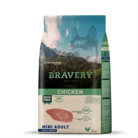 Сухий корм для собак дрібних порід Брейвері BRAVERY Chicken Mini Adultз куркою купити за ціною ₴1032.70