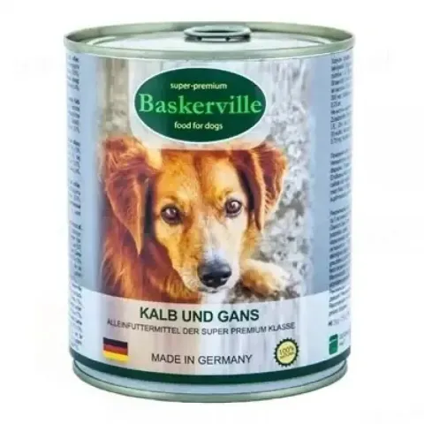 Корм для собак Baskerville з телятиною та гусаком (Баскервіль), 400г купити за ціною ₴155.00