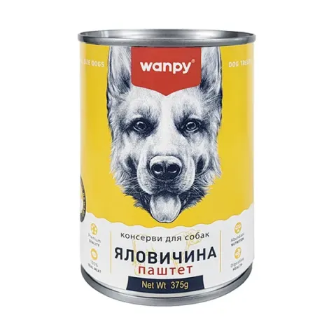Wanpy Beef ВАНПІ ЯЛОВИЧИНА паштет вологий корм консерви для собак, банка 375г купити за ціною ₴83.00