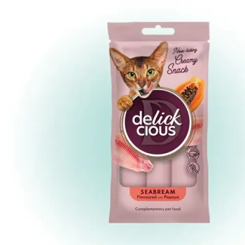 Крем-ласощі для котів Delickcious з дорадо та папая купити за ціною ₴102.00