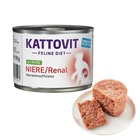 Kattovit Veterinary Niere Renal Turkey КАТТОВІТ РЕНАЛ ІНДИЧКА повнораціонний вологий лікувальний корм для котів при захворюванні нирок купити за ціною ₴115.00