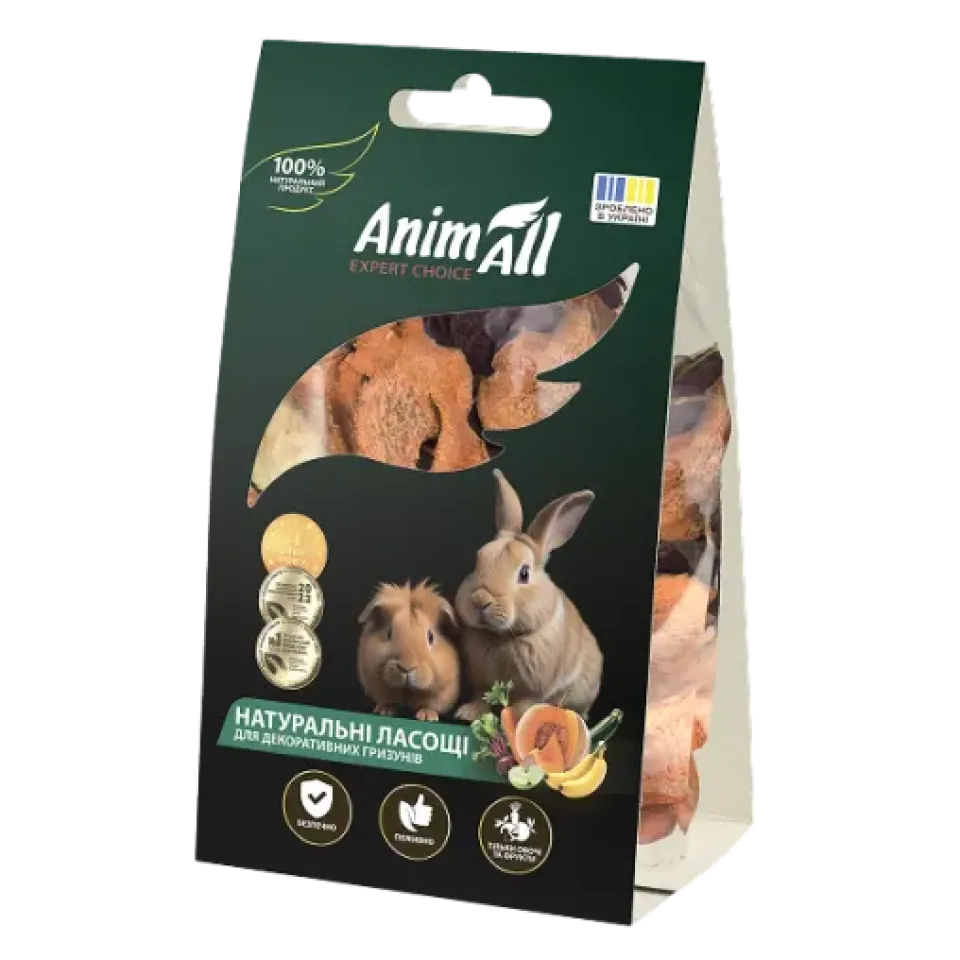Фото AnimAll Ласощі для гризунів, 50 г. Cушений овочевий мікс з цукіні купити за ціною ₴94.00