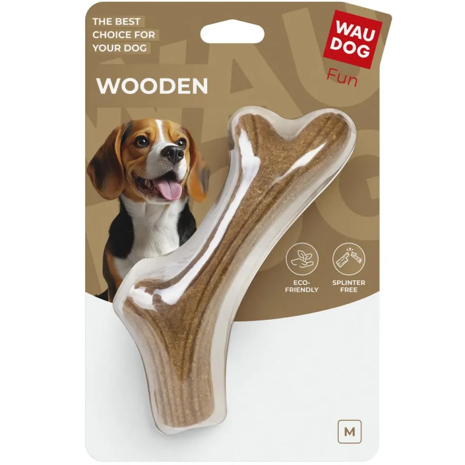 Фото Іграшка для собак WAUDOG Fun Wooden Ріг жувальний, M, 19 см купити за ціною ₴405.00