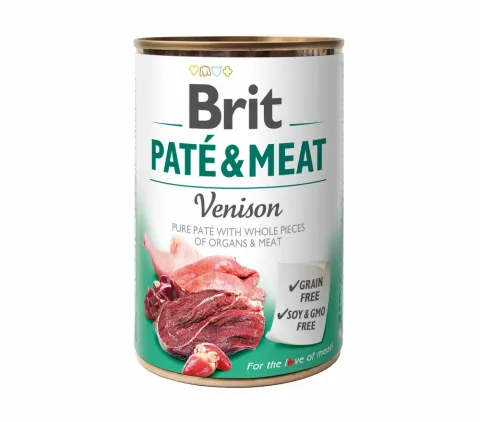 Бріт Кеа для собак вологий  Корм Brit Paté and Meat Dog з олениною 400г купити за ціною ₴169.00