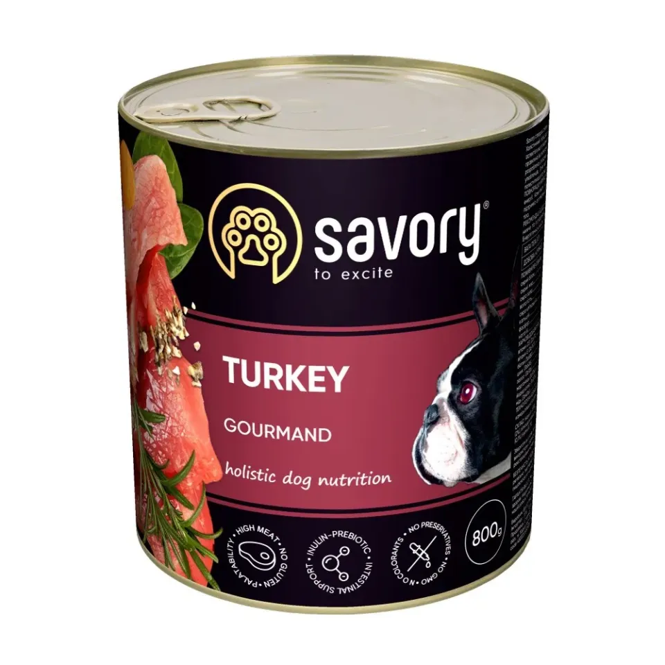 Фото Savory Dog Gourmand з індичкою купити за ціною ₴279.00