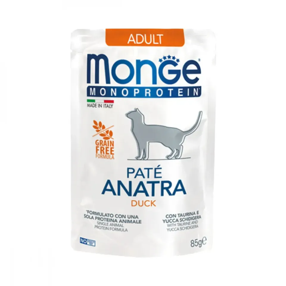 Фото Корм вологий для котів Монж Monge Cat MONOPROTEIN Adult 100% качка купити за ціною ₴53.00