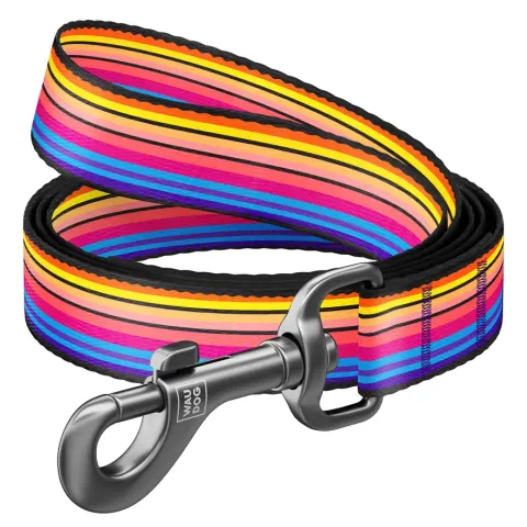 Повідець для собак нейлоновий WAUDOG Nylon, малюнок "Лінія 1", Ш 15 мм, Дов 122 см купити за ціною ₴141.30