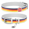 Фото Нашийник WAUDOG Design з малюнком "Лінії", преміум шкіра, металева пряжка (ширина 15 мм, довжина 27-36 см) білий купити за ціною ₴227.00