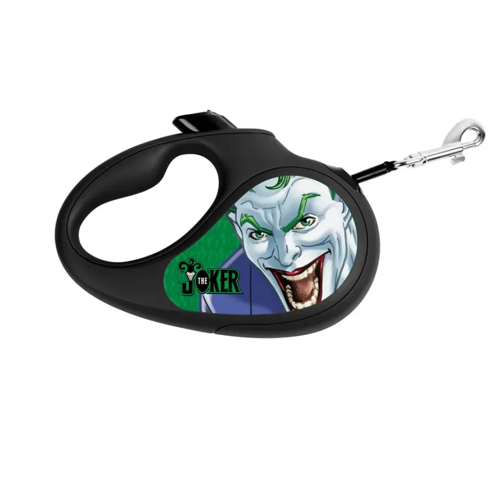 Фото Повідець-рулетка для собак WAUDOG R-leash, малюнок "Джокер Зелений", S, до 15 кг, 5 м, світловідбиваюча стрічка чорний купити за ціною ₴714.80