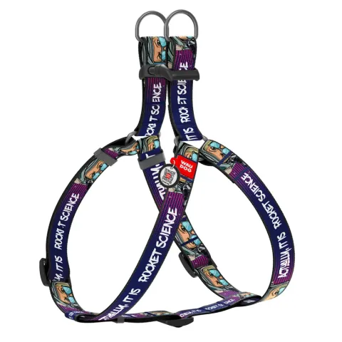 Шлея для собак нейлонова WAUDOG Nylon з QR-паспортом, малюнок "Космос. Ракетобудування", пластиковий фастекс, L, Ш 25 мм, Д 60-90 см купити за ціною ₴359.10
