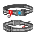 Фото Нашийник для собак водостійкий WAUDOG Waterproof з QR-паспортом, світловідбиваючий, пластикова пряжка, M, Ш 20 мм, Д 28-40 см, сірий купити за ціною ₴307.00