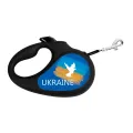 Фото Повідець-рулетка для собак WAUDOG R-leash, малюнок "Прапор", XS, до 12 кг, 3 м, світловідбиваюча стрічка чорний купити за ціною ₴490.80