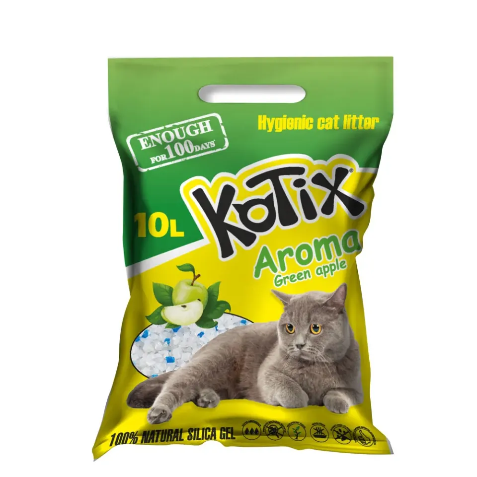 Фото Котікс Силікагелевий наповнювач Kotix Aroma Green Apple купити за ціною ₴598.00