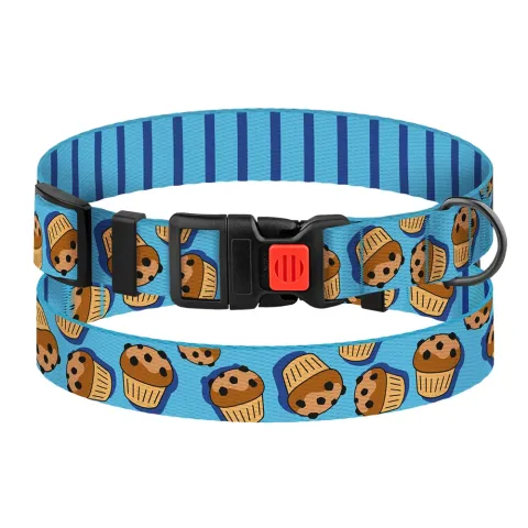 Нашийник для Собак BronzeDog Urban Fruits Нейлоновий з Пластиковою Пряжкою Кекси  L(52/8626) купити за ціною ₴151.20