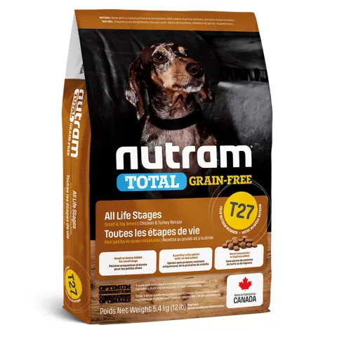 Корм Нутрам Nutram T27 Total Grain-Free для собак дрібних порід з куркою та індичкою купити за ціною ₴2273.00