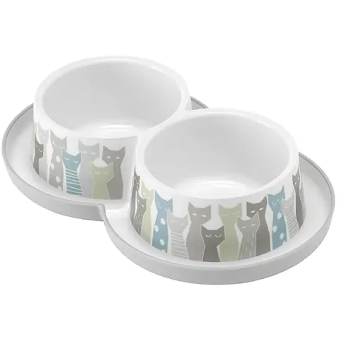 Модерна Moderna Double Trendy Dinner Maasai подвійна миска для котів, 2х350мл купити за ціною ₴240.00