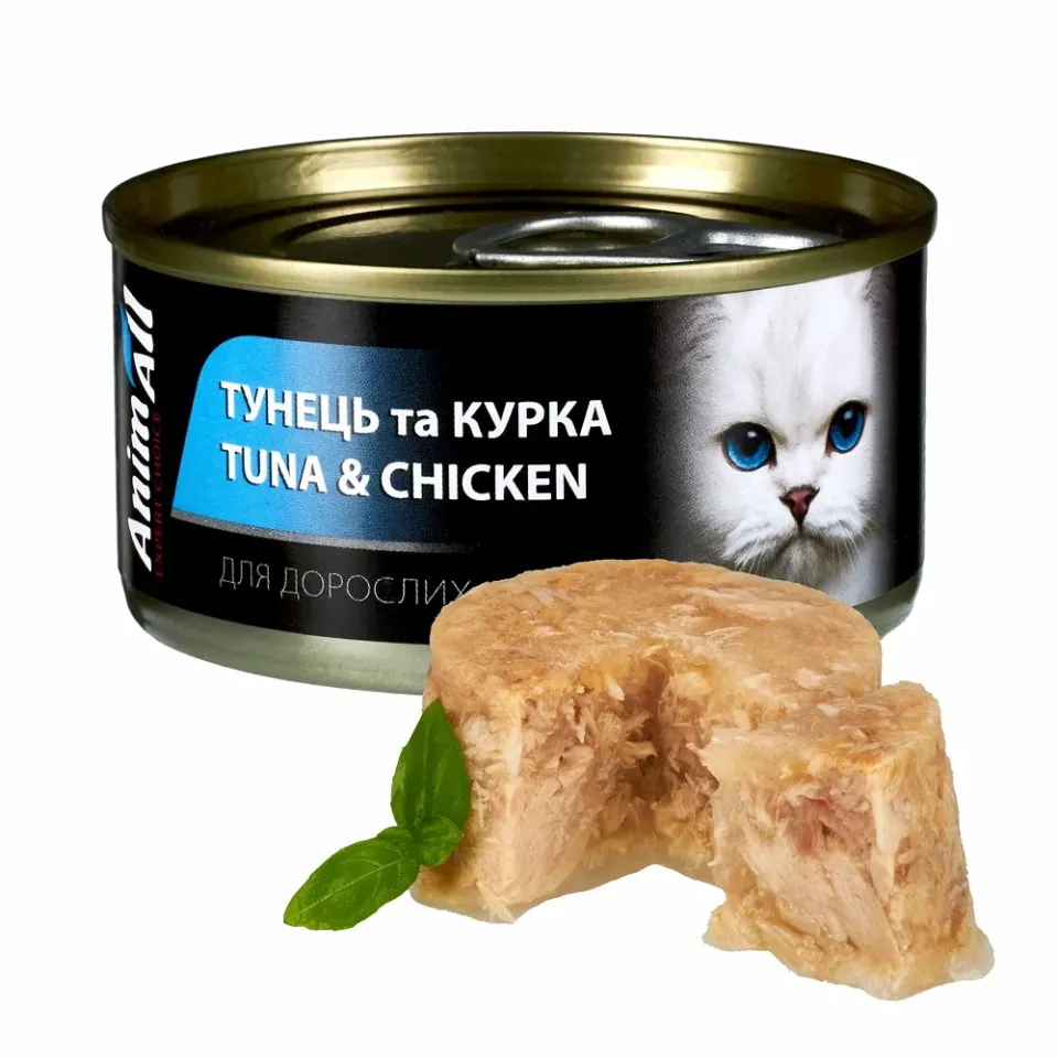 Фото Консерва Animall для котів з тунцем та куркою купити за ціною ₴55.00