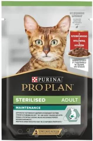 ProPlan Sterilised Adult шматочки в підливці з яловичиною 85 г купити за ціною ₴41.70