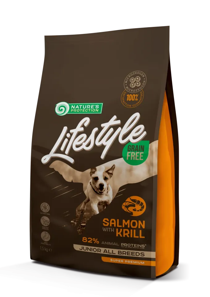 Фото Корм Nature's Protection Lifestyle Grain Free Salmon with Krill для цуценят всіх порід купити за ціною ₴765.00