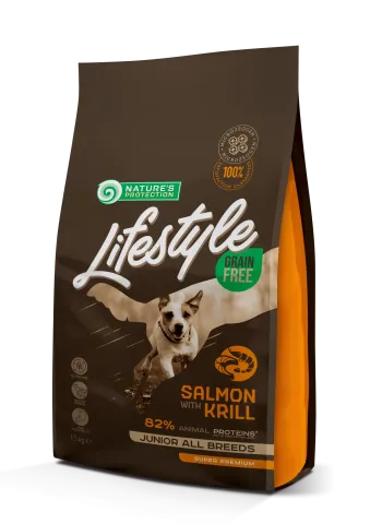 Корм Nature's Protection Lifestyle Grain Free Salmon with Krill для цуценят всіх порід купити за ціною ₴765.00