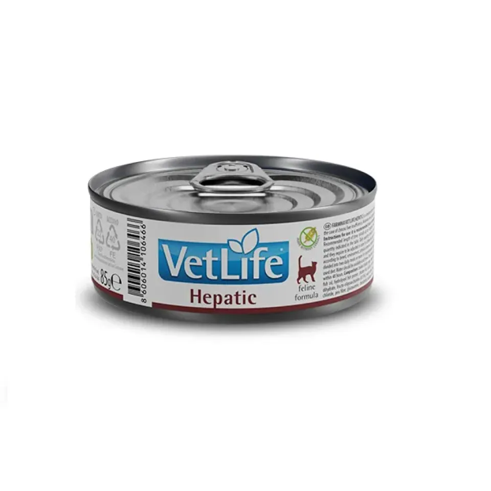 Фото Вологий корм для котів Фарміна Vet Life HEPATIC при хронічній печінковій недостатності купити за ціною ₴114.00