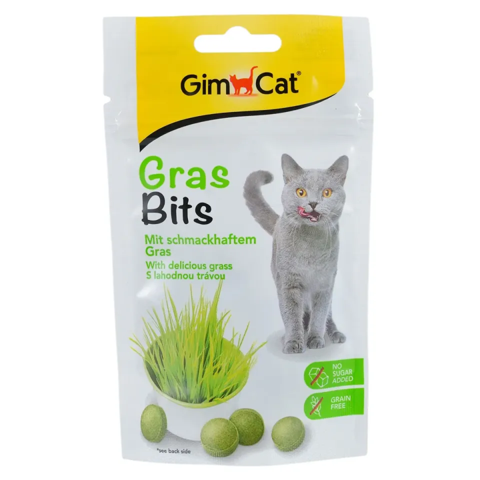 Фото Ласощі GimCat для котів ДжимКет ГрасБітс таблетки 40г купити за ціною ₴164.00
