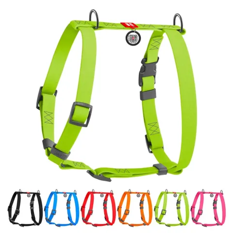 Шлея для собак водостійка анатомічна Н-подібна WAUDOG Waterproof з QR-паспортом, пластикова пряжка-фастекс, М, Ш 20 мм, А 40-66 см, В 50-80 см, салатовий купити за ціною ₴644.00