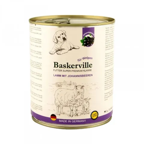 Корм вологий для цуценят Baskerville з ягням та смородиною (Баскервіль), 400г купити за ціною ₴161.00