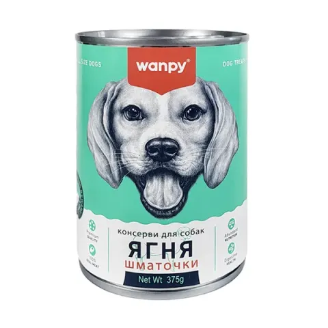 Wanpy Lamb Chunk ВАНПІ ЯГНЯ шматочки вологий корм консерви для собак, банка 375г купити за ціною ₴83.00
