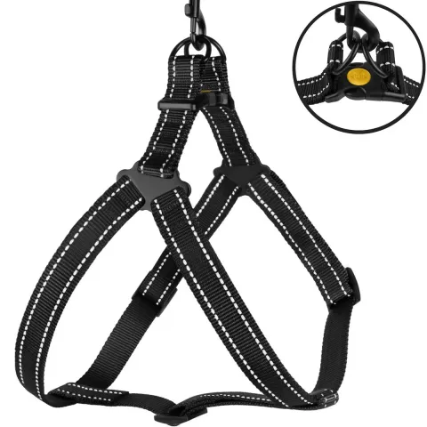 Шлея для Собак BronzeDog Active Нейлонова зі Світловідбиттям Чорна  M(71/1301/Т) купити за ціною ₴341.00