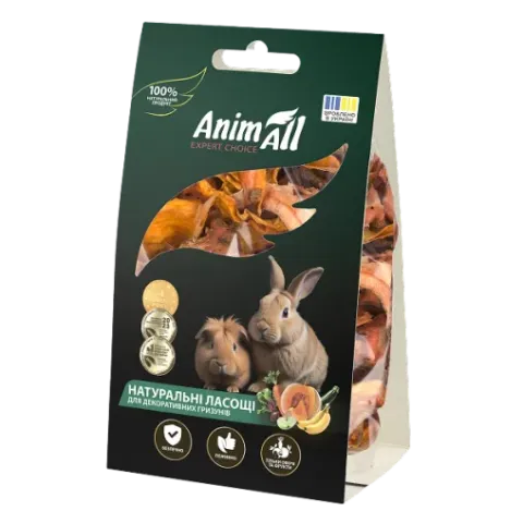 AnimAll Ласощі для гризунів, 50 г. Cушені морква та гарбуз купити за ціною ₴84.00