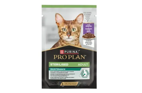 Вологий корм для котів Pro Plan Sterilized Adult pouch 85 г - качка купити за ціною ₴41.70