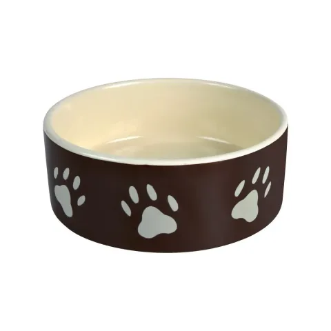 Миска Trixie для котів та собак керамічна коричнева з лапками 12см 0.3л купити за ціною ₴229.00