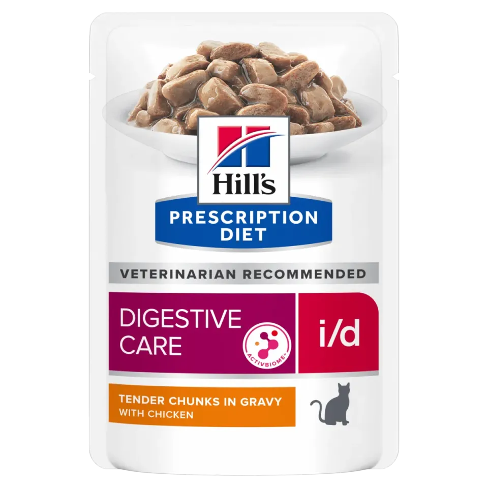 Фото Hill’s PRESCRIPTION DIET i/d Вологий корм для котів догляд за травленням, з куркою, пауч, 85г купити за ціною ₴73.08