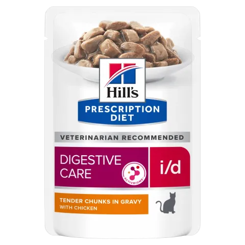Hill’s PRESCRIPTION DIET i/d Вологий корм для котів догляд за травленням, з куркою, пауч, 85г купити за ціною ₴73.08