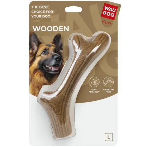 Іграшка для собак Ріг жувальний WAUDOG Fun Wooden, дерево, полімер, розмір L 24 см купити за ціною ₴549.00