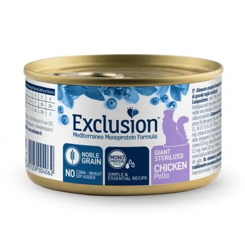 Exclusion Giant Sterilized Chicken корм для стерилізованих котів великих порід з куркою 85 г купити за ціною ₴89.00