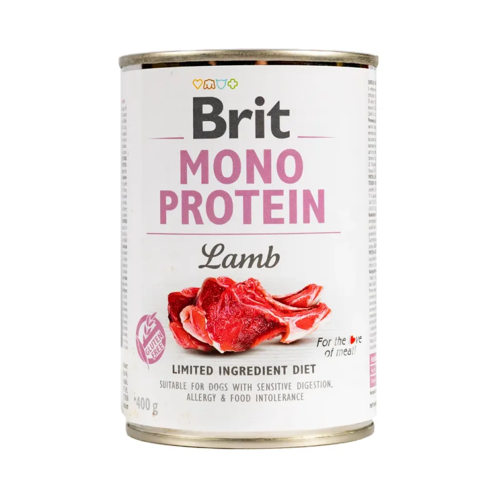 Фото Бріт Кеа монопротеїн для собак вологий  Корм Brit Care Mono Protein Dog з ягням 400г купити за ціною ₴189.00