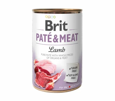 Бріт Кеа для собак вологий  Корм Brit Paté and Meat Dog з ягням 400г купити за ціною ₴149.00